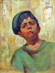 Boy with Attitude Smoking Cigarette painting