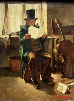 Painting: Old Musician with Cello