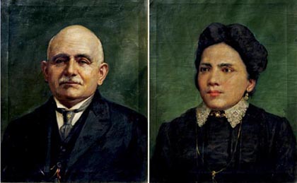 Portraits of Beniamino Troisi and Maria Michele Buongiorno Troisi paintings